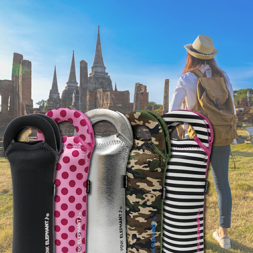PINK ELEPHANT(ピンクエレファント) <BR>BOTTLE COVER ボトルカバー 豊富なカラー展開<BR>ワインのボトル入れに、マイボトルのケースに、ペットボトルなどにも最適!<BR>ウェットスーツ素材で保温・保冷に優れたボトルカバー!<BR>
