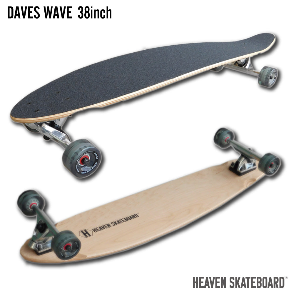 Long Skateboard<br> HEAVEN DAVE'S WAVE 38"<br> Color: The natural pumping acceleration is the best! If you want to learn how to make sharp turns, this is it! <br>Popular surf skates and longboard skates. Limited quantities available. Special price.