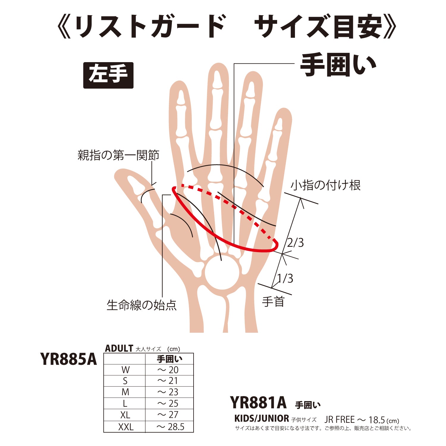 ジュニア用リストプロテクター 子供用手首サポーター キッズスノーボード用手首プロテクター スケートボード用スケボー用 ヨロイリストガードエアリー 伸縮素材 YOROI POWER WRIST GUARD 快適通気性リストバー内蔵 鎧YR881A