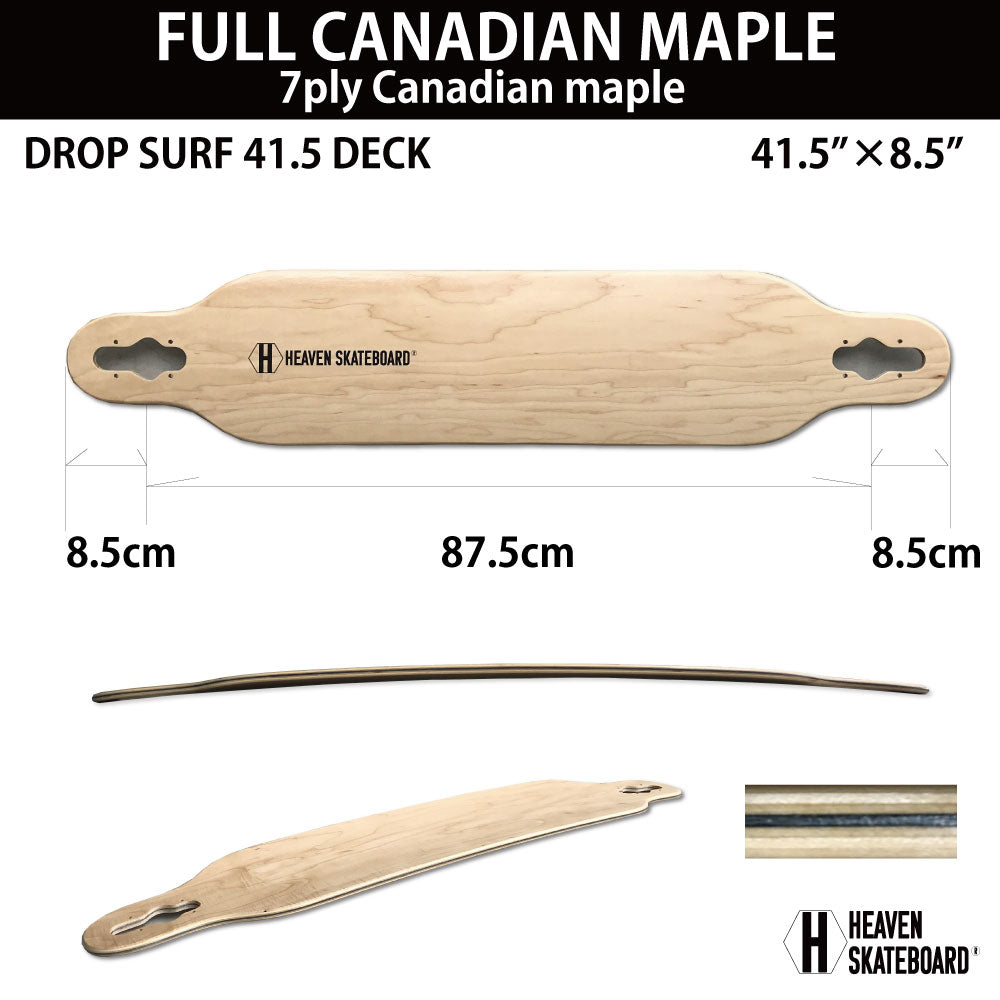 Long Skateboard Deck Surf Skateboard Deck HEAVEN DROPSURF 41.5 Deck Heaven Skateboard Deck SK8 SKATEBOARD Assembled Custom Full Canadian Maple Drop Surf 41.5