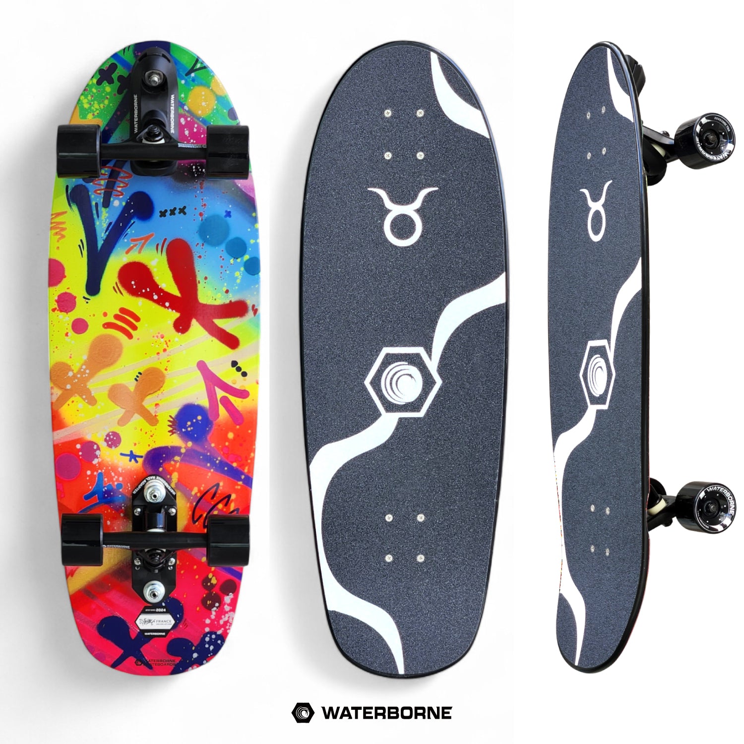 【数量限定】サーフスケート WATERBORNE ウォーターボーンコンプリート DREAM TAURUS FLOW GLIDE ドリームタウルス フローグライド アーティストシリーズ WATERBORNEDREAMTRUCKS ウォーターボーンドリームトラック 32インチ×10.5 ワイド 完成品 スケボー 初心者も安心 安定