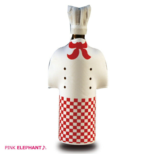 PINK ELEPHANT WINEBOTTLE COVER<br> Pink Elephant Wine Bottle Cover Chef Red<br><br> 5002014