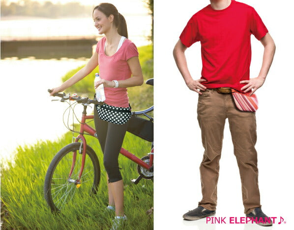 <br> PINK ELEPHANT <br>HIP BAG Color: MASH.CAMO<br> Wetsuit material waist pouch bag pouch case jogging running marathon bag