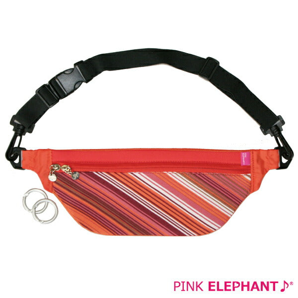 <BR>【】<BR>PINK ELEPHANT <BR>HIP BAG(ヒップバッグ)カラー:ORGSTP(オレンジストライプ)<BR>ウェット素材のウエストポーチ<BR>【バック ポーチ ケース ジョギング ラン マラソン カバン】<BR><BR>(P16Sep15) 20P05Dec15 5002014