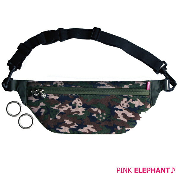 <br> PINK ELEPHANT <br>HIP BAG Color: MASH.CAMO<br> Wetsuit material waist pouch bag pouch case jogging running marathon bag