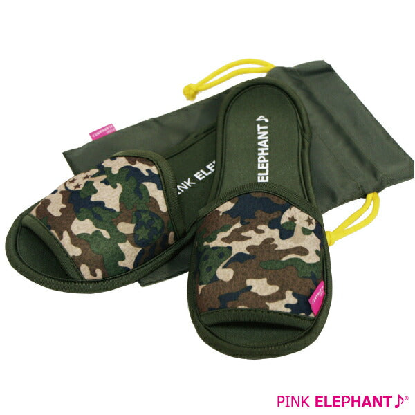 ピンクエレファント<BR>ルームシューズ<BR>MASH.CAMO(マッシュカモ)<BR>【ウエットスーツ素材の携帯スリッパ。はき心地よく、洗ってもすぐ乾くから、とっても清潔!】<BR><BR>