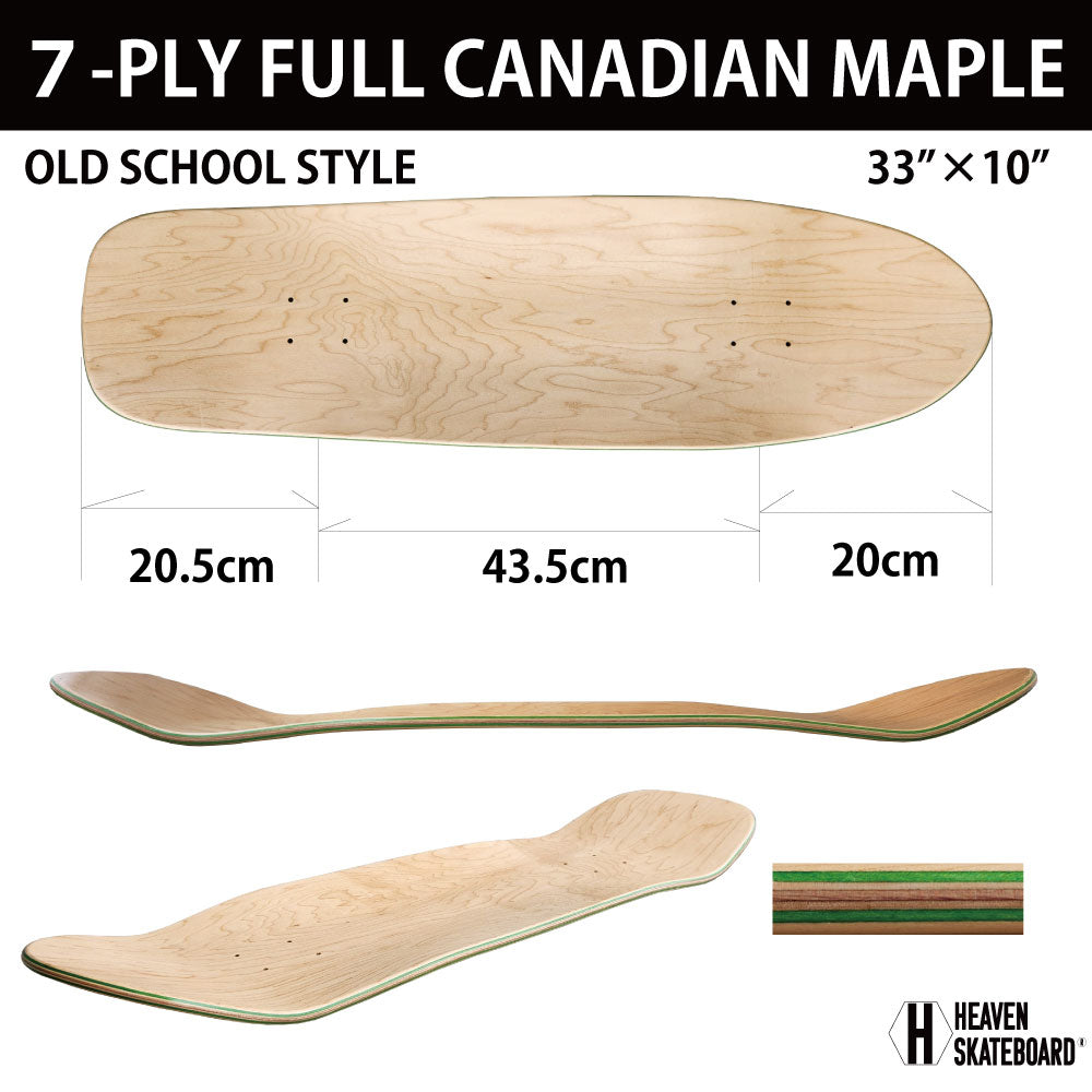 Blank Deck Skateboard Old School 33x10 Heaven Skateboard Deck Plain Deck 33 Inch Skate SK8 SKATEBOARD Skateboard Assembly Custom 100% Canadian Maple Dogtown