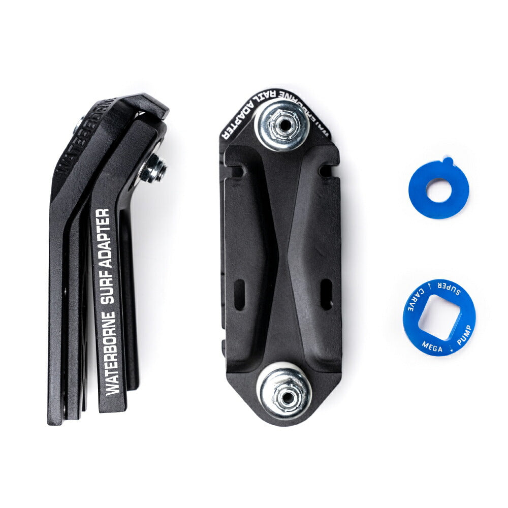 Skateboard Truck Adapter WATERBORNE FIN SYSTEM SURF AND RAIL ADAPTER Waterborne Fin System Surf & Rail Adapter Magical part that allows you to enjoy 3 different patterns with one unit For longboarding and surf skating