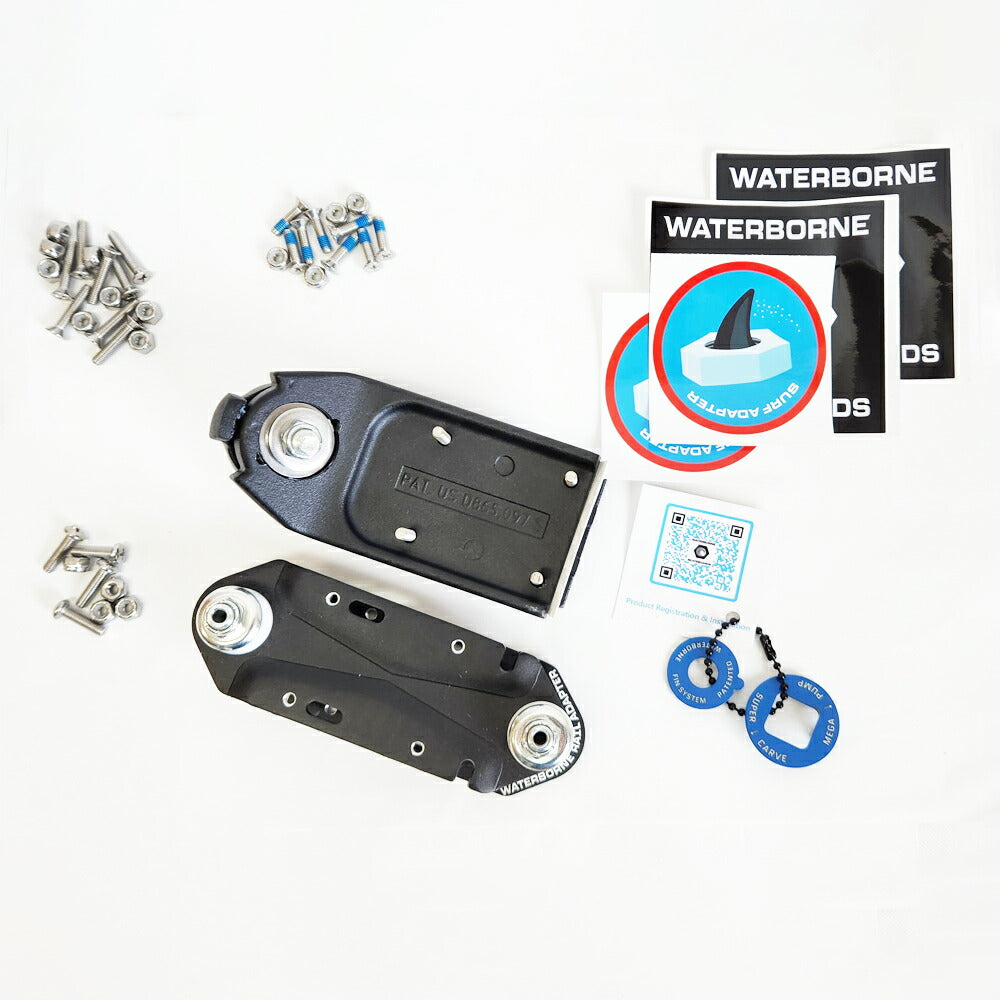 Skateboard Truck Adapter WATERBORNE FIN SYSTEM SURF AND RAIL ADAPTER Waterborne Fin System Surf & Rail Adapter Magical part that allows you to enjoy 3 different patterns with one unit For longboarding and surf skating