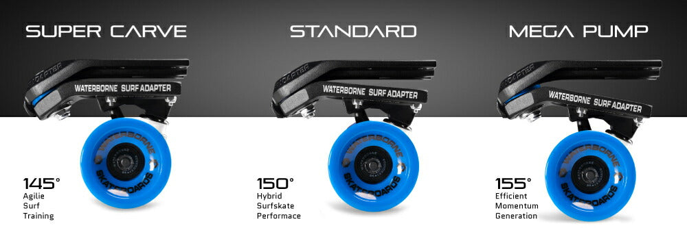 Skateboard Truck Adapter WATERBORNE FIN SYSTEM SURF AND RAIL ADAPTER Waterborne Fin System Surf & Rail Adapter Magical part that allows you to enjoy 3 different patterns with one unit For longboarding and surf skating
