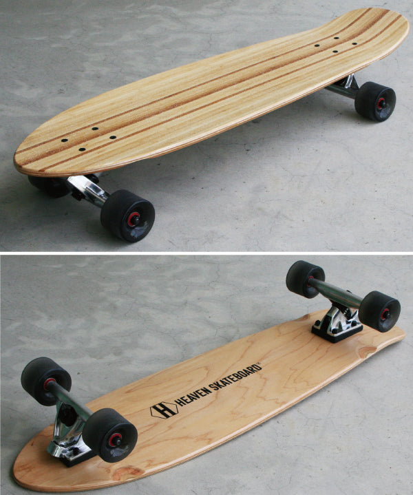 Long Skateboard<br> 32 inch high quality bamboo material<br> HEAVEN Huntington 32 inch<br> HEAVEN Huntington 32 inch snowboard and surfing off-board skateboard. Special price due to slight scratches on deck when it arrived.