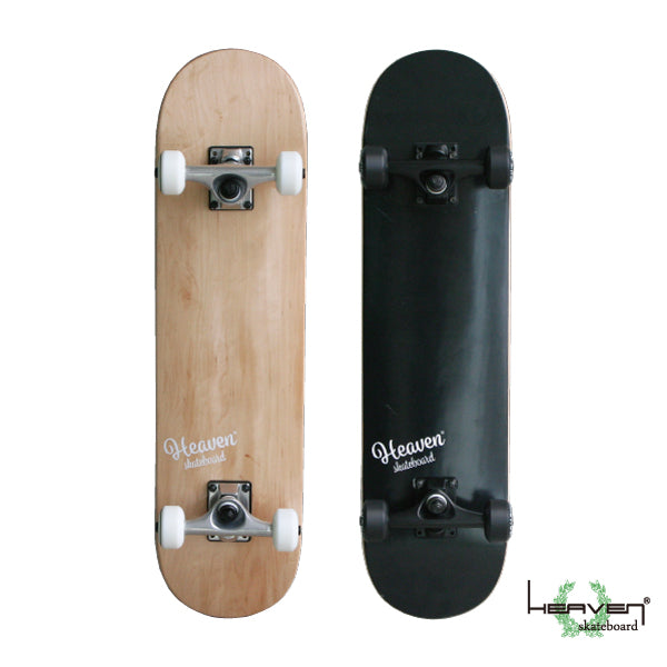 スケートボード コンプリート子供用<br>Vitamin 28.5×7.375 HEAVEN JUNIOR SKATE COMPLETE<br>ナチュラル、ブラック<br>ジュニア用スケボー ハイスペック プロスペック<br>完成品 高品質 JASA加盟 初心者からスーパーキッズまで スケボー初心者子供用<br>訳あり 数量限定