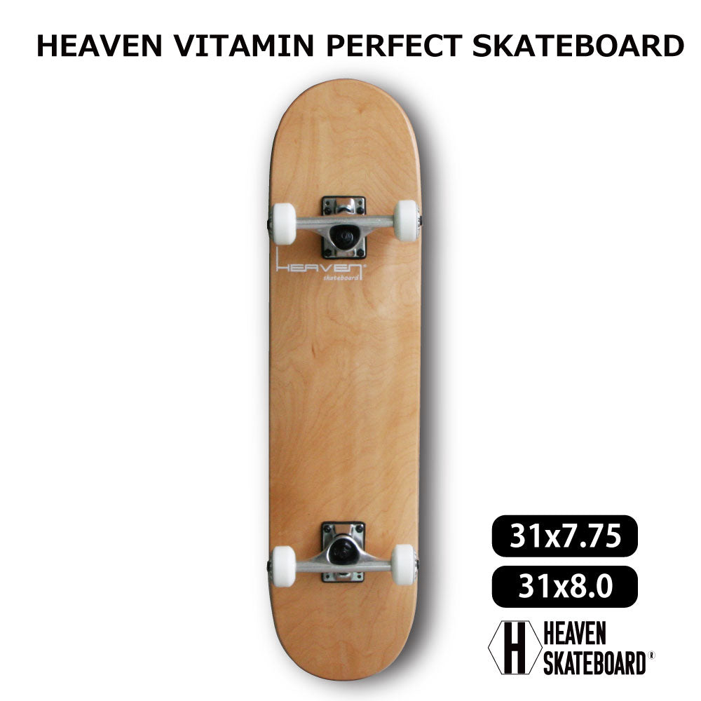 <br>スケートボード コンプリート<br>Perfect Vitamin おすすめ31×7.75inch 31×8inch<br>HEAVEN SKATEBOARD スケボー完成品<br>ハイスペック プロスペック高品質<br>JASA加盟 初心者からプロ並上級者まで<br>大人気ナチュラル