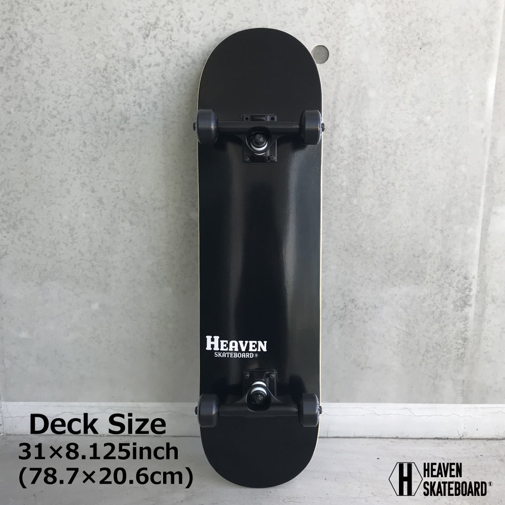 Skateboard Complete<br> Perfect Vitamin Recommended 31 x 8.125 inch<br> HEAVEN SKATEBOARD Skateboard Complete High Spec Professional High Quality <br>Member of JASA. Very popular among beginners to advanced pros. Black. Popular wide type.