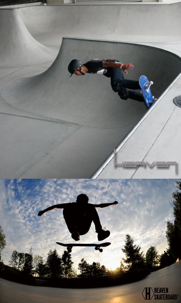 Skateboard Complete <br>31 x 7.75 inches<br> HEAVEN SKATEBOARD Skateboard Finished Product 100% Canadian Maple High Quality<br> JASA member. Suitable for beginners to advanced users. Popular reprint version of GEOMETORY_K.