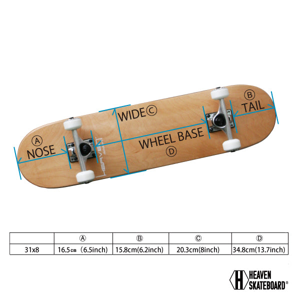 Skateboard Complete<br> Vitamin 31×8 HEAVEN PERFECT SKATE COMPLETE<br> Color: ZIPPY Zippy Most popular high spec model Most popular size High quality Canadian Maple Heaven Skateboard Skateboard Complete Defective