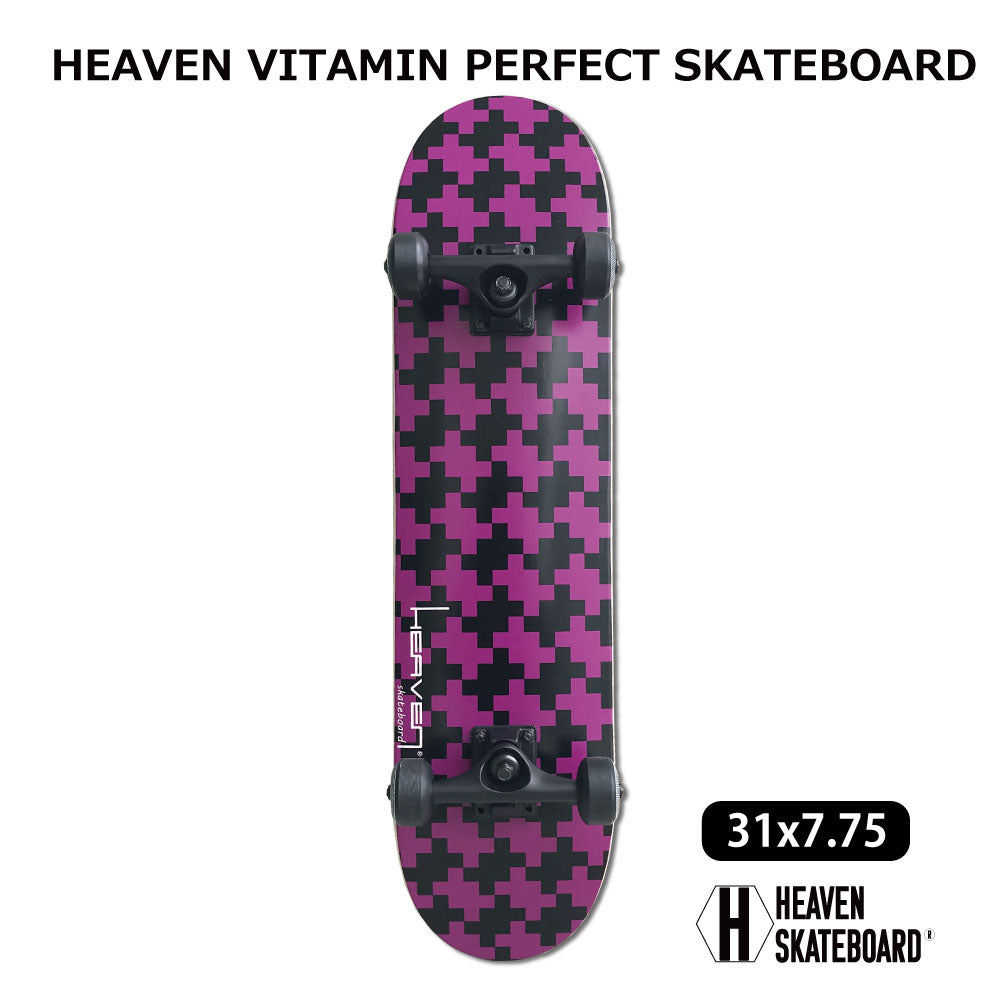 Skateboard Complete<br> 31 x 7.75 inches<br> HEAVEN SKATEBOARD Skateboard Finished Product 100% Canadian Maple High Quality<br> JASA member. Suitable for beginners to advanced users. Popular reprint version of GEOMETORY_P
