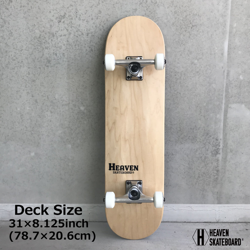 Skateboard Complete<br> Perfect Vitamin Recommended 31 x 8.125 inch<br> HEAVEN SKATEBOARD Skateboard Complete High Spec Professional High Quality <br>Member of JASA. For beginners to advanced pros. Very popular natural. Popular wide type. Reason for sale.