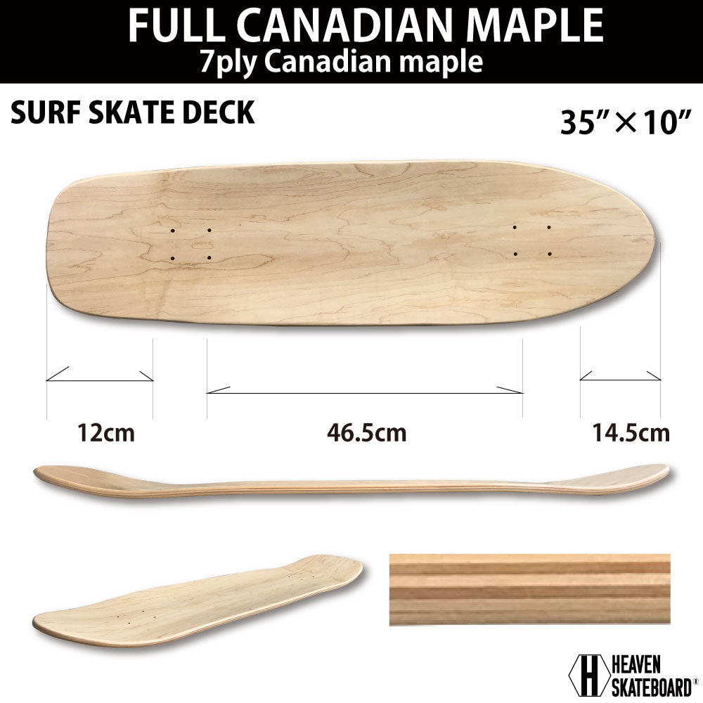 Long Skateboard Deck Surf Skateboard Deck HEAVEN SURF SKATE DECK 35x10 Heaven Skateboard Deck SK8 SKATEBOARD Assembled Custom Canadian Maple