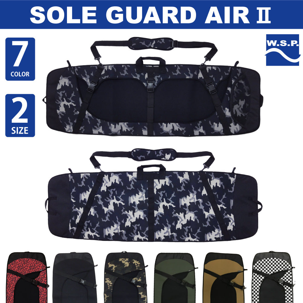W.S.P.SOLEGUARDAIR2ウェイク用ソールガードAIRエアーMサイズ125?137cmLサイズ136?146cmブラックホワイトカモグリーンカモグラフィティウエイクボードカバーウェイクボードケースソールガード