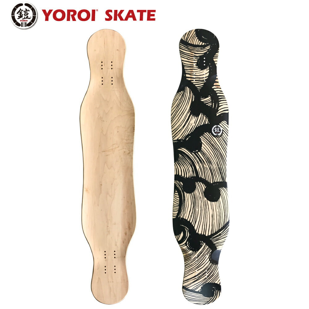 ロングスケートボードデッキ ダンシング<br>YOROI SKATEBOARD DECK JUJU45 約114.3×23.5センチ<br>バンブーグラスファイバー ヨロイジュジュ45インチ<br>スノボサーフィンのオフトレ 高品質ロングスケボー ロンスケ<br>サーフスケート