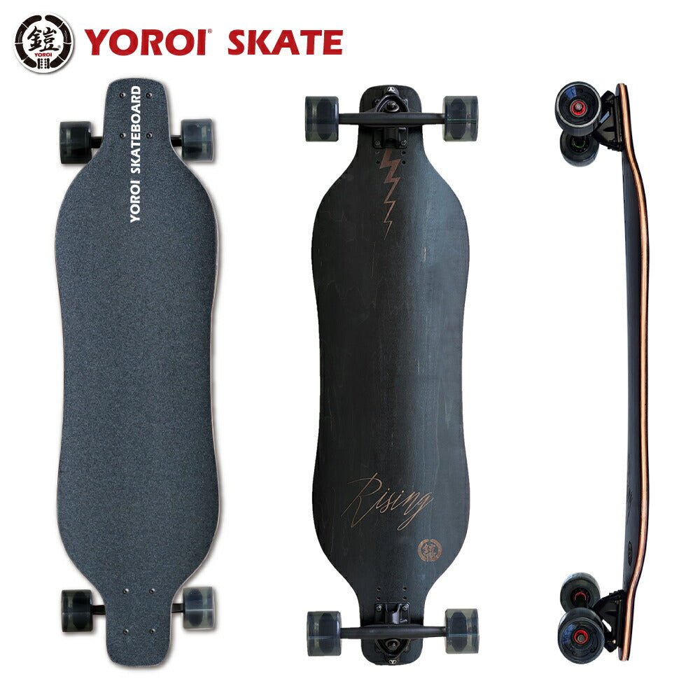 Long skateboard Ronske<br> YOROI SKATEBOARD RISING 36PW<br> 36 inch approx. 91.4 x 25.4 cm Yoroi Skateboard Raijin 36 Raijin Black Weber Truck Snowboard Surfing Off-Track Skateboard Complete Product