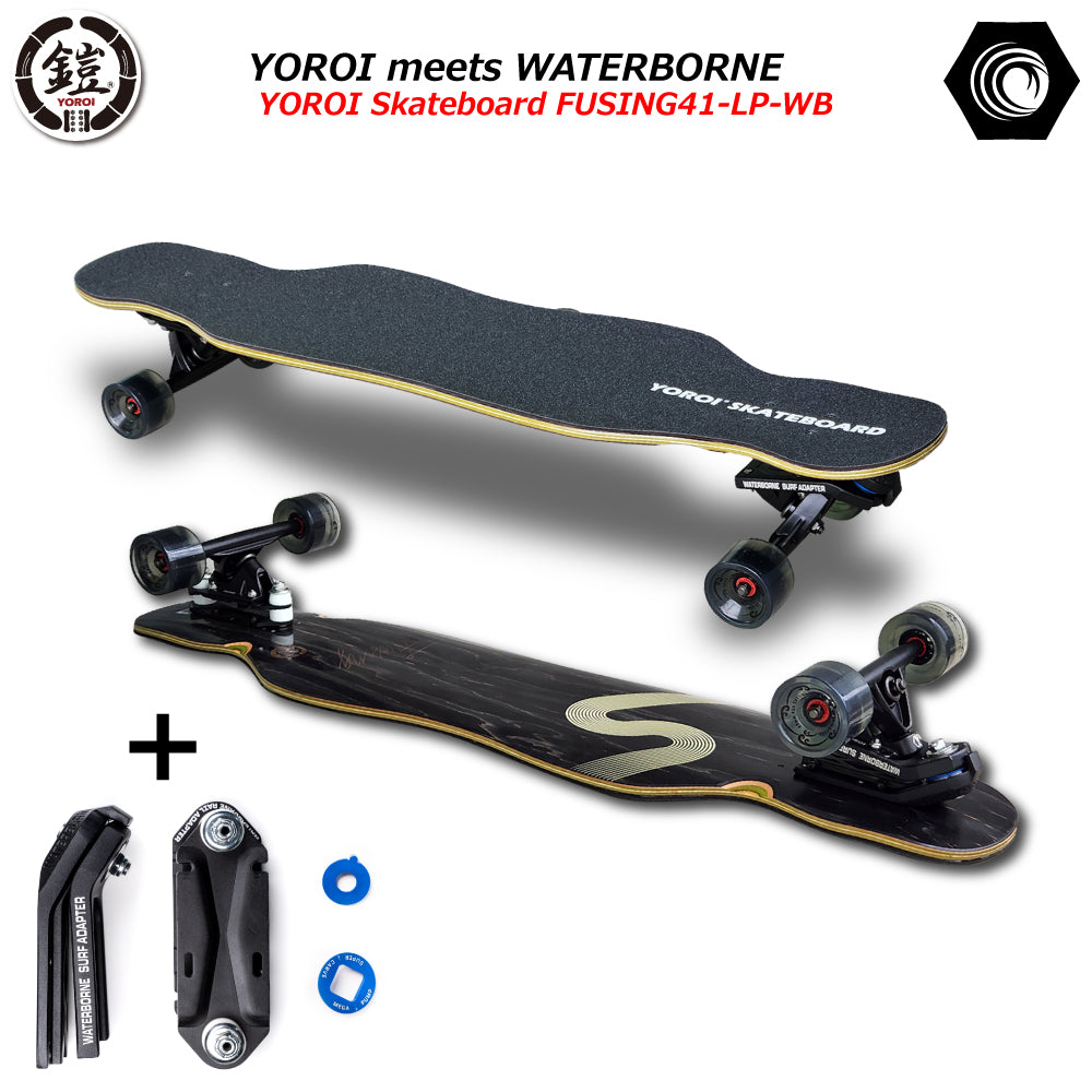 Long skateboard Ronske<br> YOROI SKATEBOARD FUSING 41LP-WB<br> 41 inch approx. 104.1 x 25.4 cm Armored Skateboard Fujin 41 Fujin Black<br> WATERBORNE Waterborne Fin System Snowboard Surfing Off-Training<br> Complete finished product