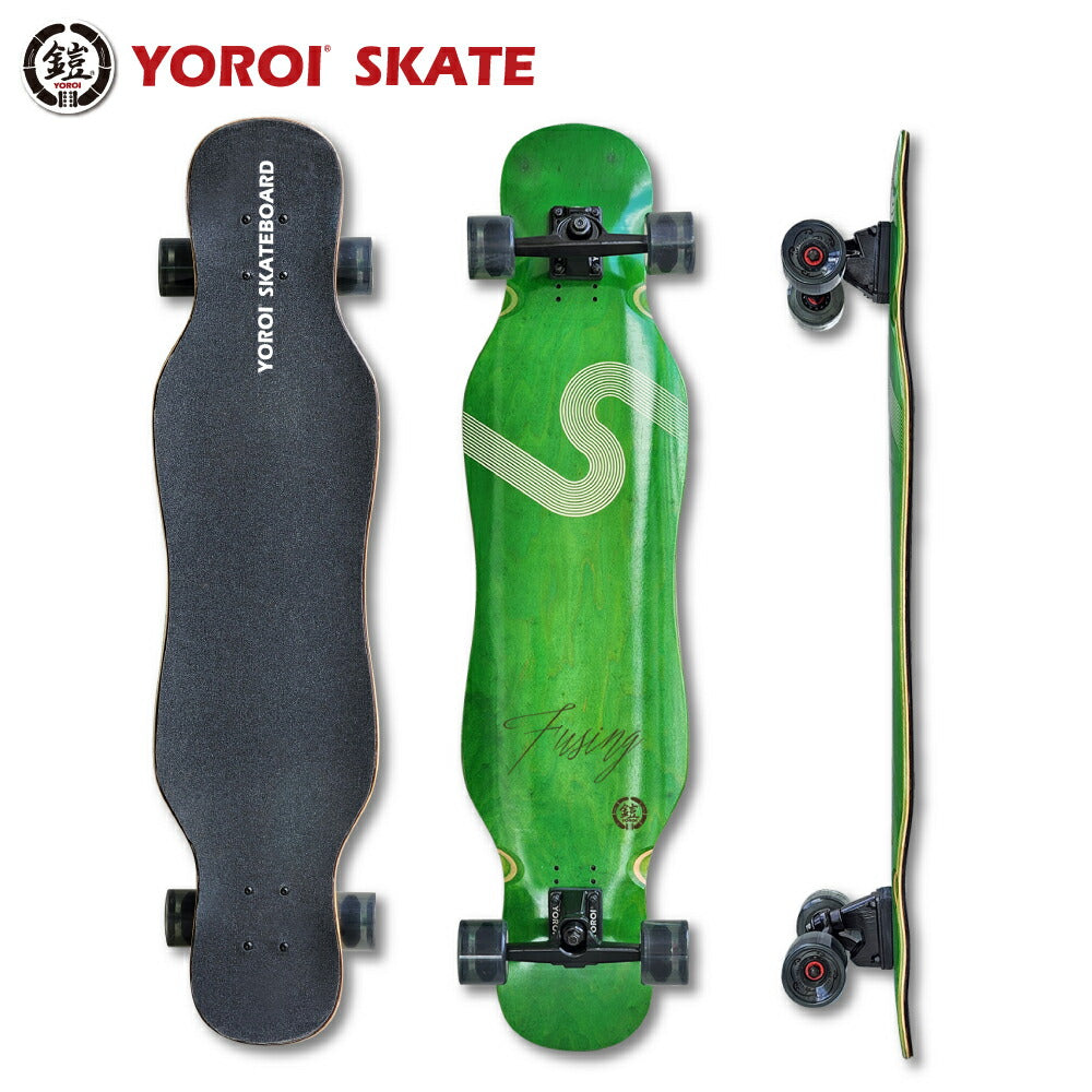 Long skateboard, YOROI SKATEBOARD FUSING 41SW, 41 inches, approx. 104.1 x 25.4 cm, Yoroi Fujin, Fujin 41, Fujin Green, YOROI Upstruck, Snowboard Off-training, Injury prevention, Perfect for building your body, Long skate