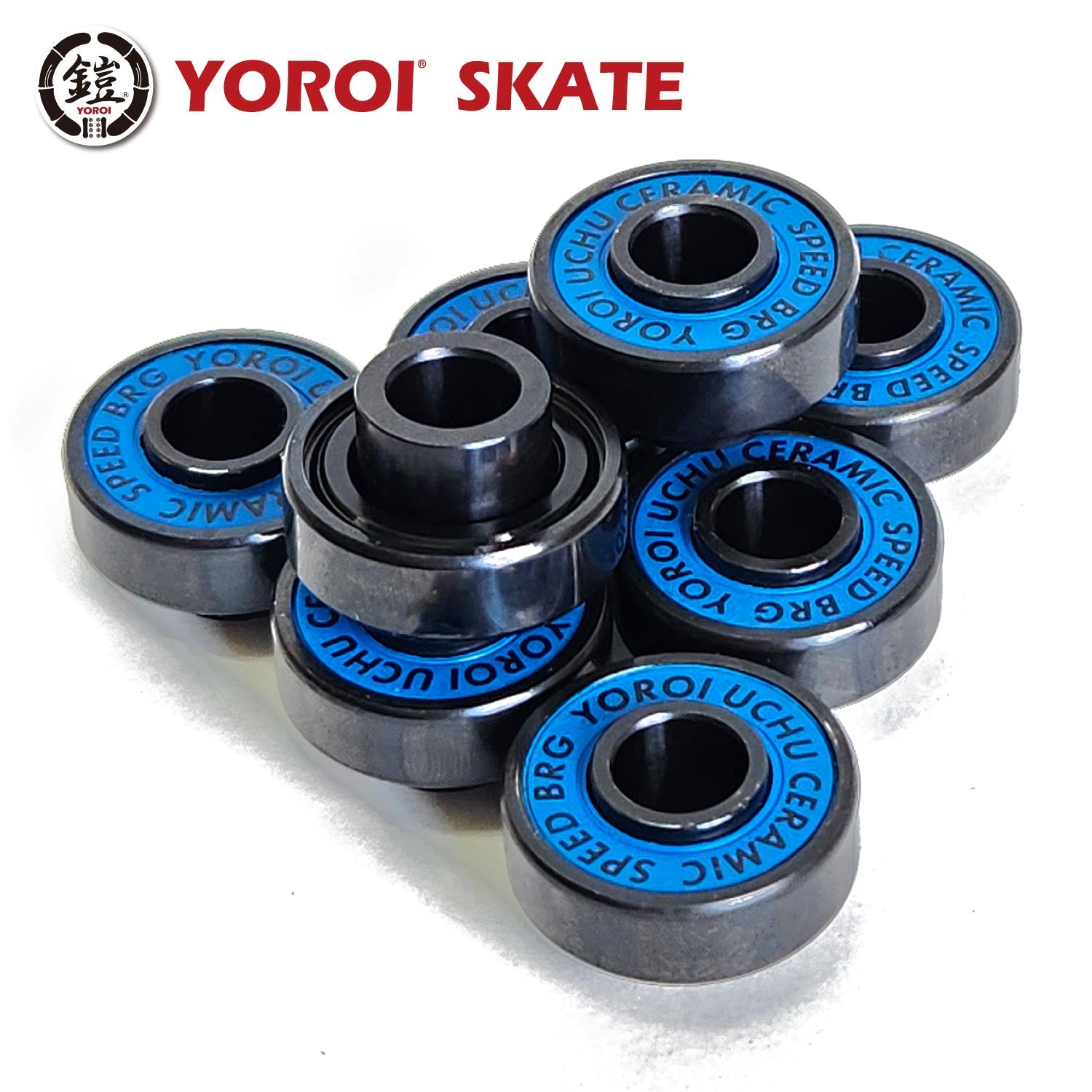 スケボー用ベアリング YOROI SKATE CERAMIC BEARING UCHU ヨロイ スケート ベアリング 宇宙 セラミックベアリング 8個セット スケート スケボー
