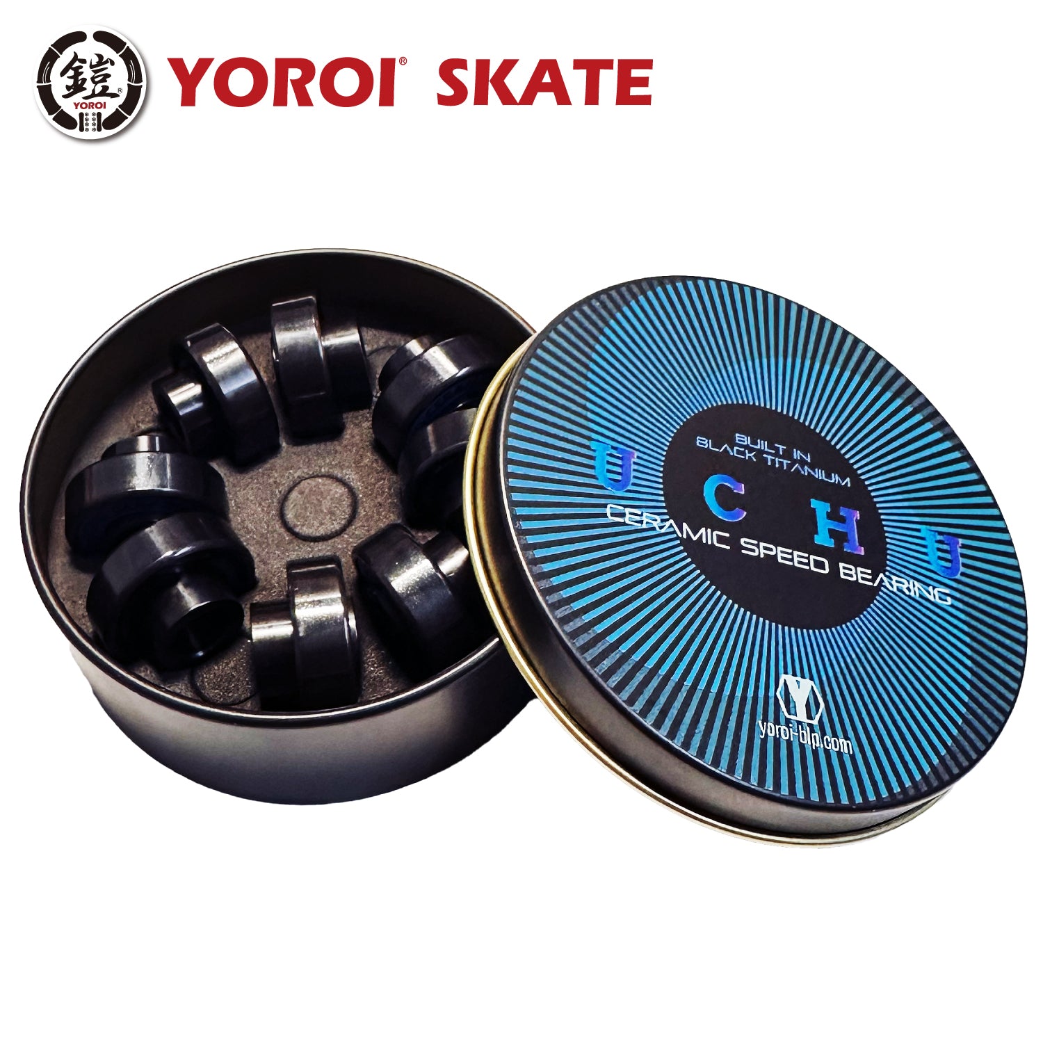 スケボー用ベアリング YOROI SKATE CERAMIC BEARING UCHU ヨロイ スケート ベアリング 宇宙 セラミックベアリング 8個セット スケート スケボー
