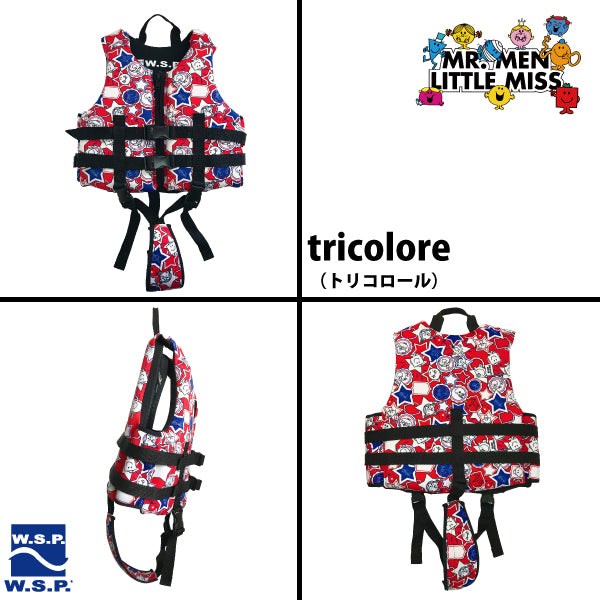 フローティングベスト　ジュニア用　W.S.P.ミスターメン リトルミスキッズ用 子供用 幼児用 JWBA認定 CE認証 高品質マリンベスト スノーケリングベスト ウエットスーツ素材 NEWモデル